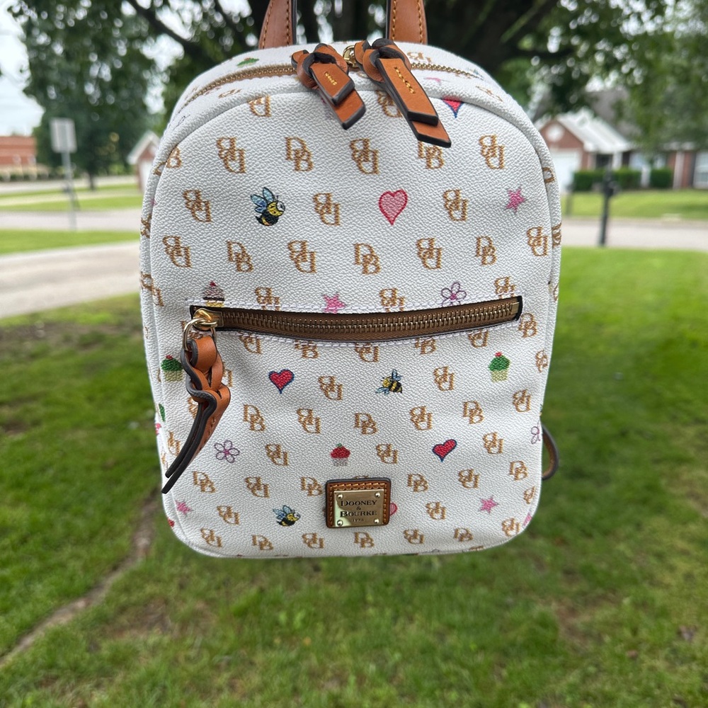 Dooney & Bourke NWT Gretta Ronnie  Backpack Hearts Bees Stars Cupcakes Flowers